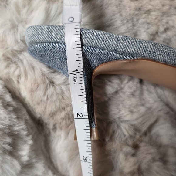 Vivianly Denim Heeled Pointed Toe Mules SZ 10 - Picture 8 of 8